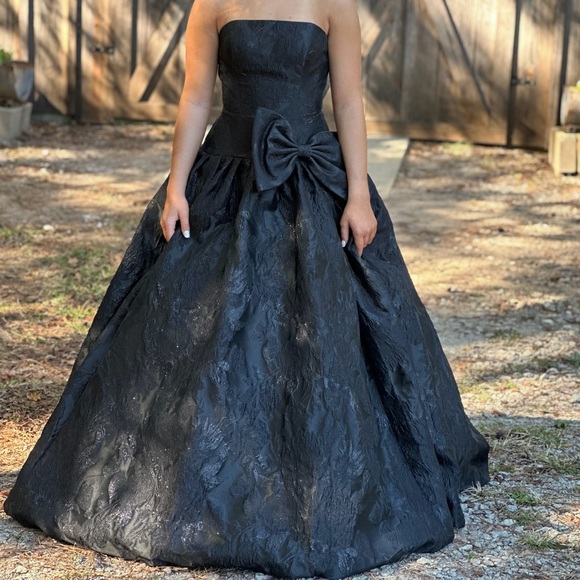 sherri hill black strapless prom dress Sherri Hill Dress 56916 main image 0